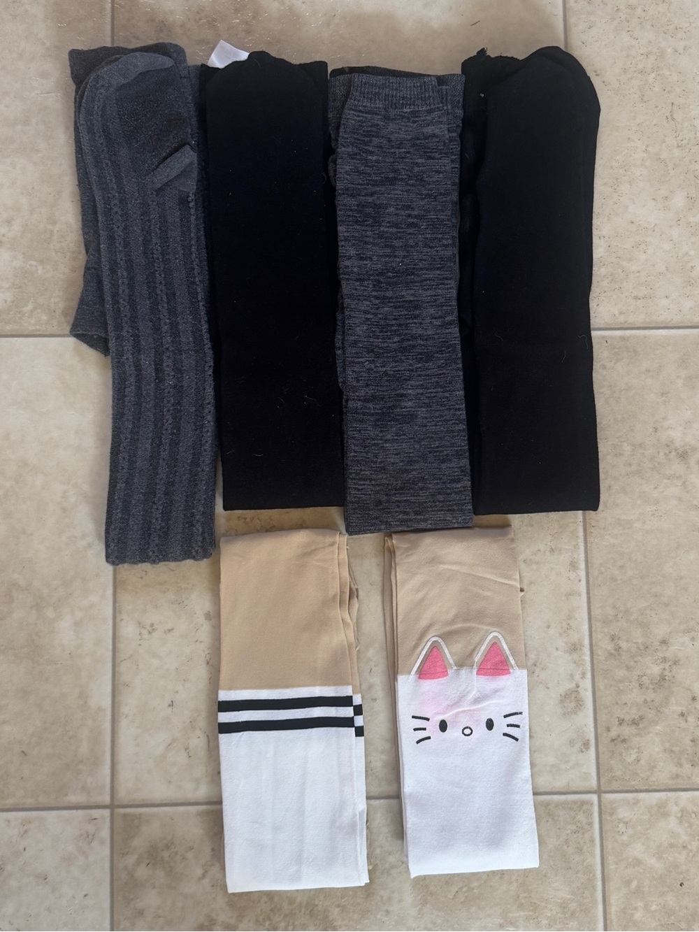 H&M Kids Tights Pack in Black & Gray plus bonus 2 pairs no brand tights